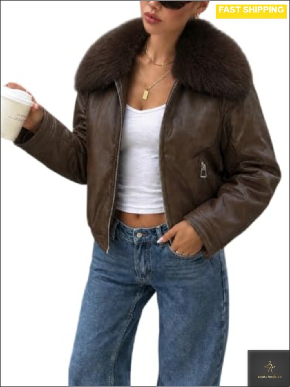 Faux Leather Motorcycle Jacket Oversize Vintage Bomber Coat